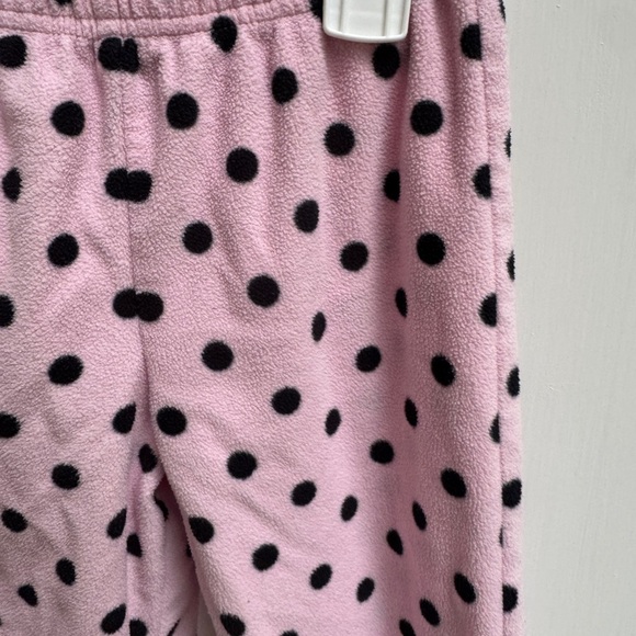 Simple Joys by Carter's 4T Girls Pink and Black Polka Dot Fleece Pajama Bottoms - Picture 2 of 4